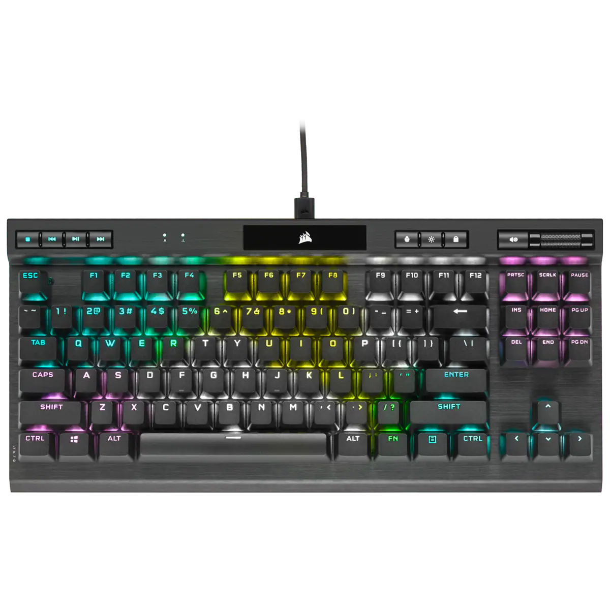 Corsair K70 RGB TKL Mechanical Gaming Keyboard Backlit RGB LED Cherry MX Speed Switches Black
